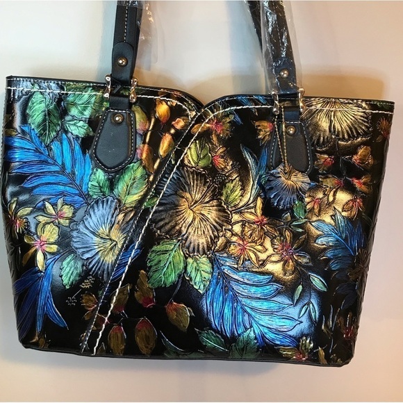 🌙🔥3xHP🔥 NWT ONE OF A KIND BEAUTIFUL LEATHER&HAND PAINTED PURSE-WEARABLE ART! - Picture 1 of 13
